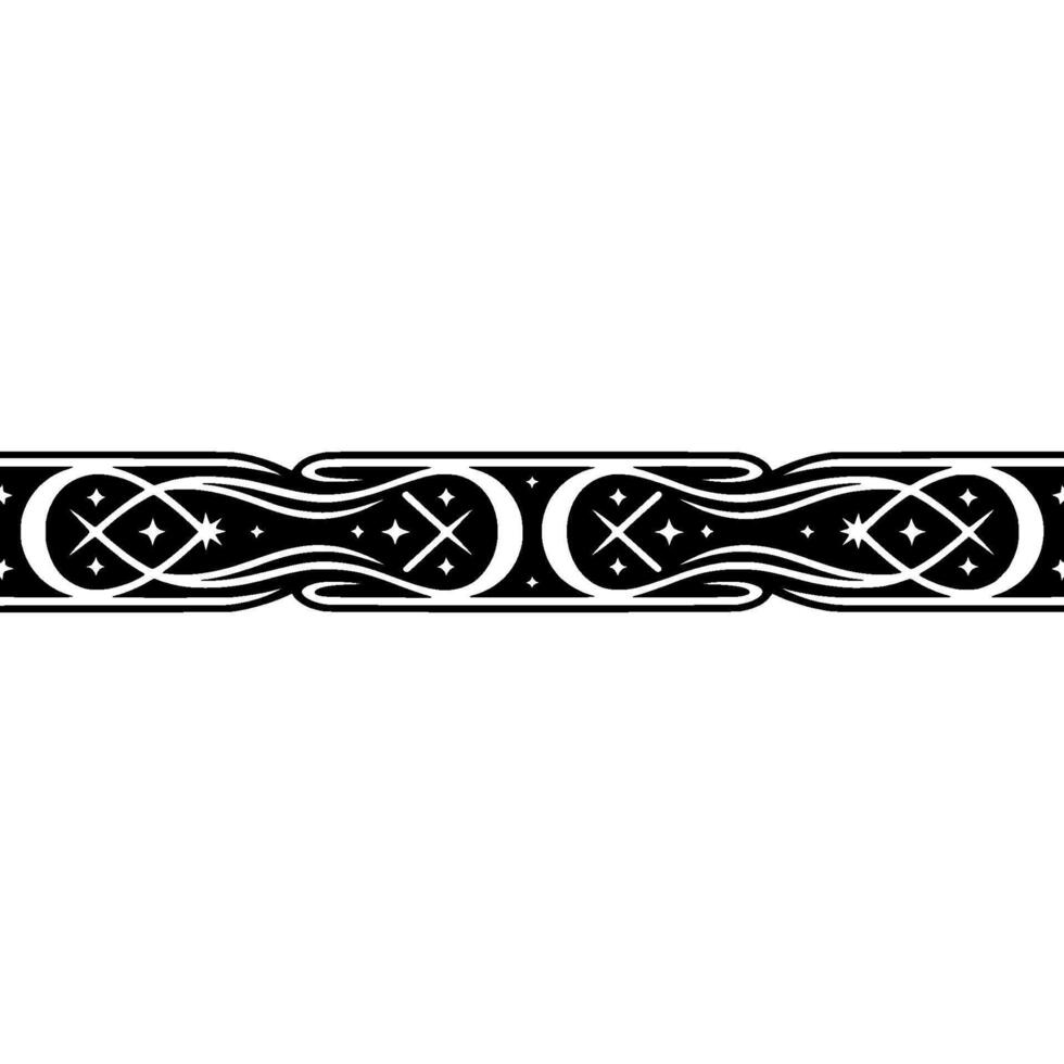 Art Nouveau Border, Stylized Stars, Decorative Element vector