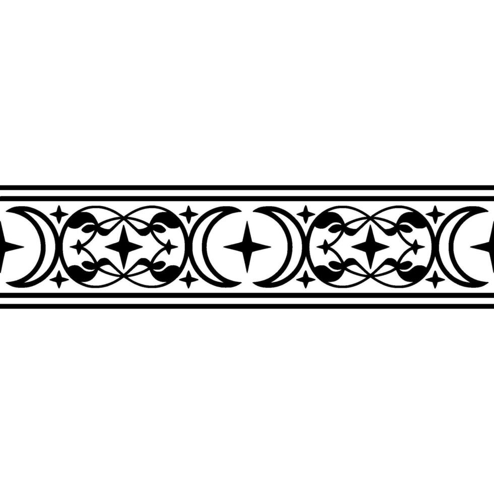Ornate Black Crescent Border, Medieval vector