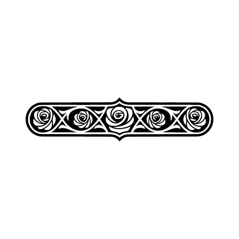 Art Nouveau Rose Border, Elegant Decorative Element vector