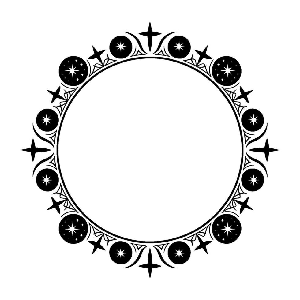 Celestial Ornament Gothic Star Border Frame vector