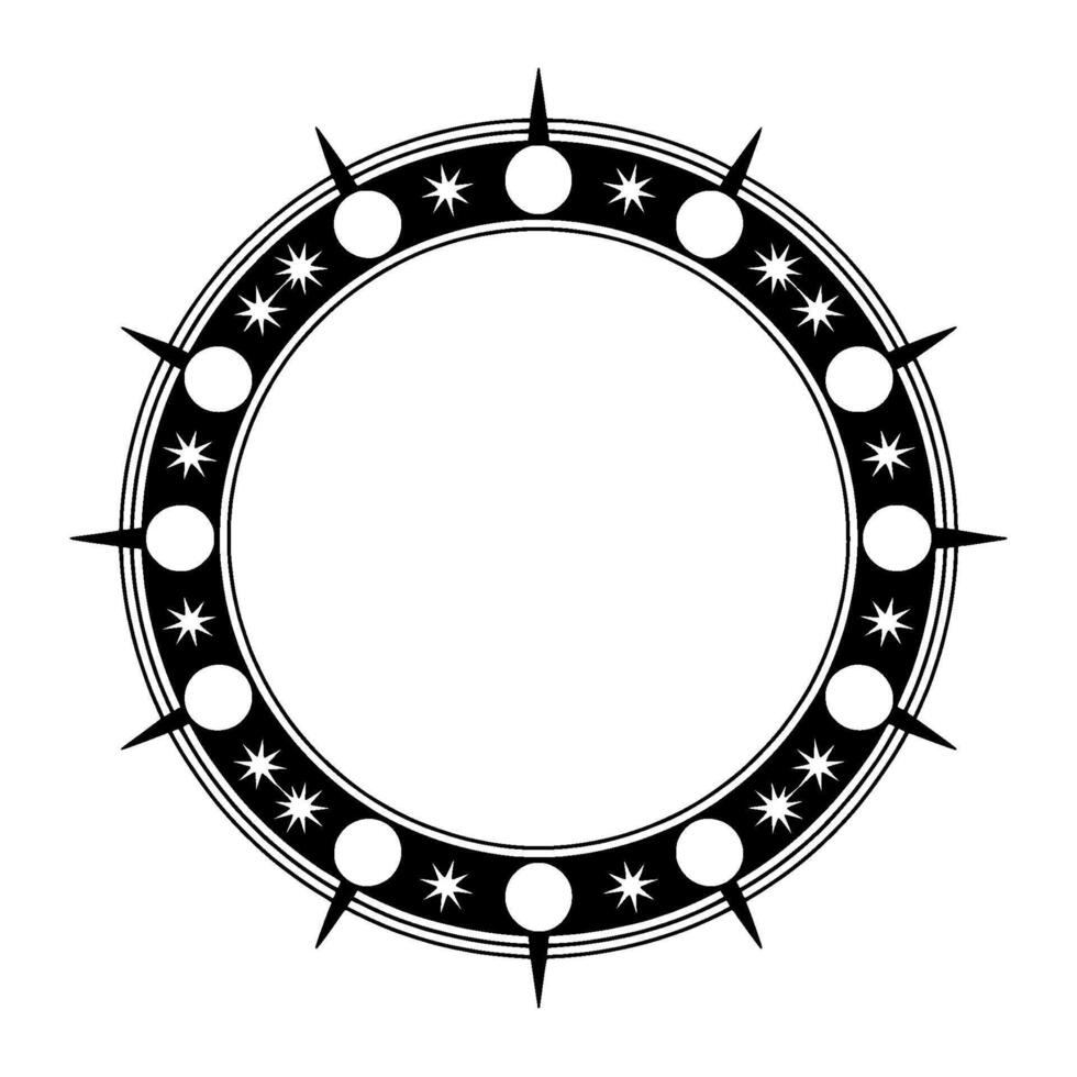 Celestial Circle Geometric Ornament, Mystical Border vector
