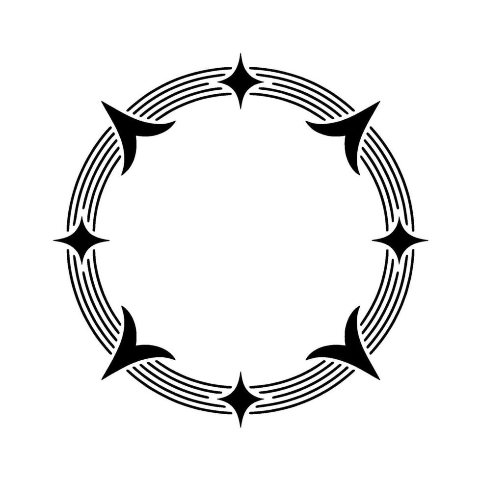 Geometric Star Frame, Minimalist , Circular Motif, Geometry vector
