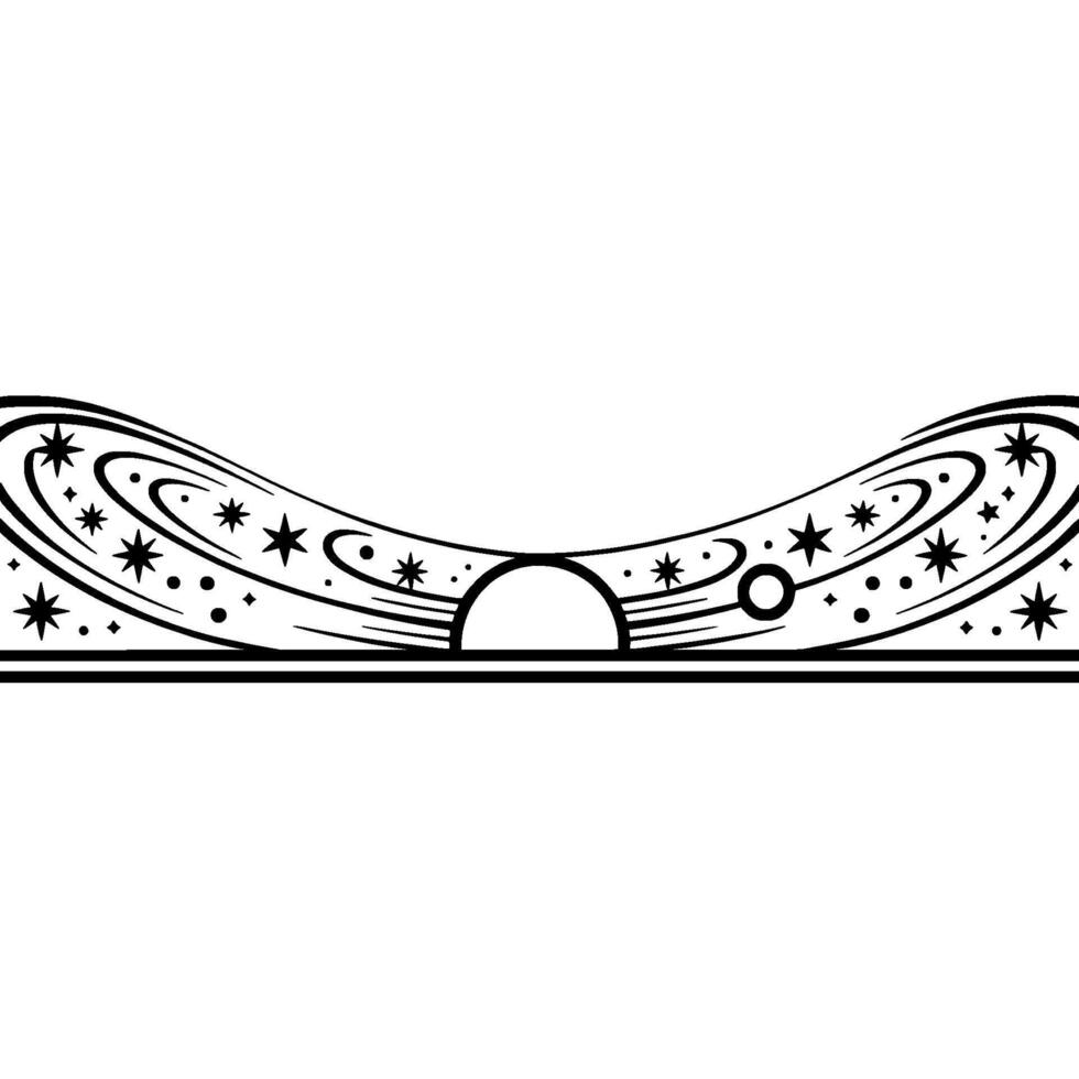 Celestial Horizon Minimalist Galaxy Border vector
