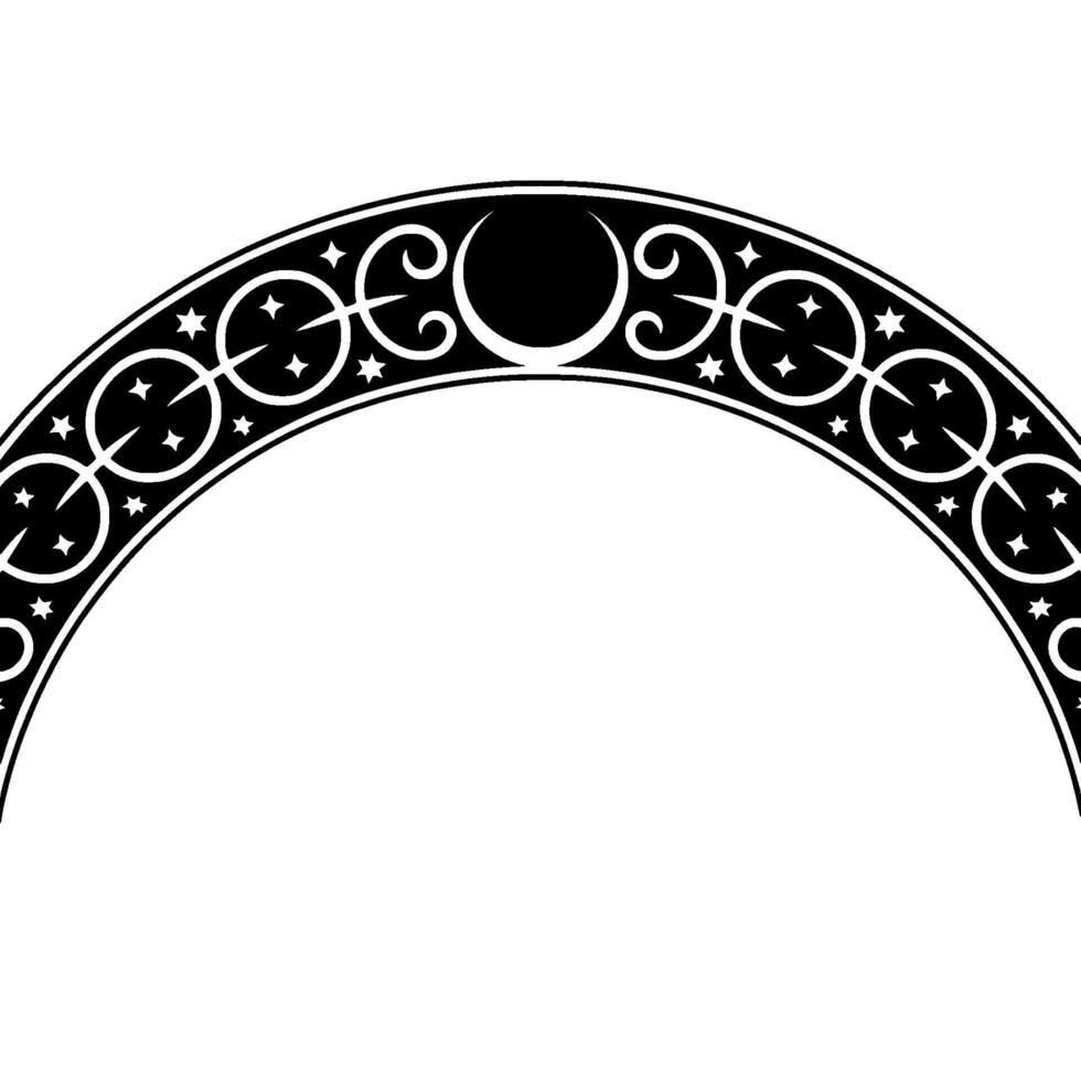 Celestial Arch Vintage Ornament, Lunar Motif vector