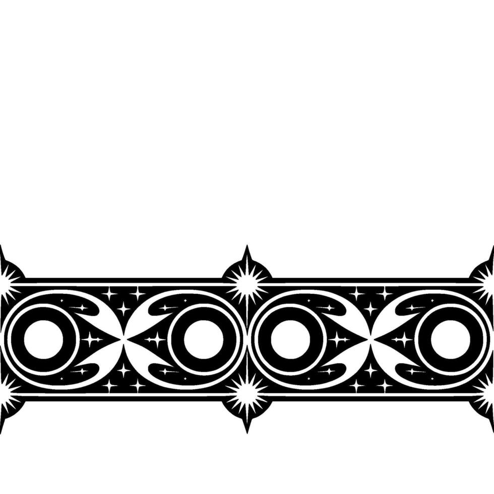 Geometric Deco Border, Stylized Starburst Ornament vector