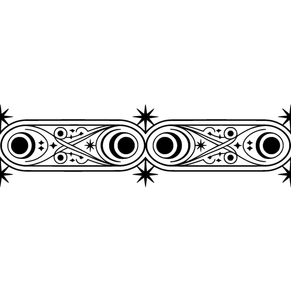 Celestial Border, Vintage Deco Ornamentation vector