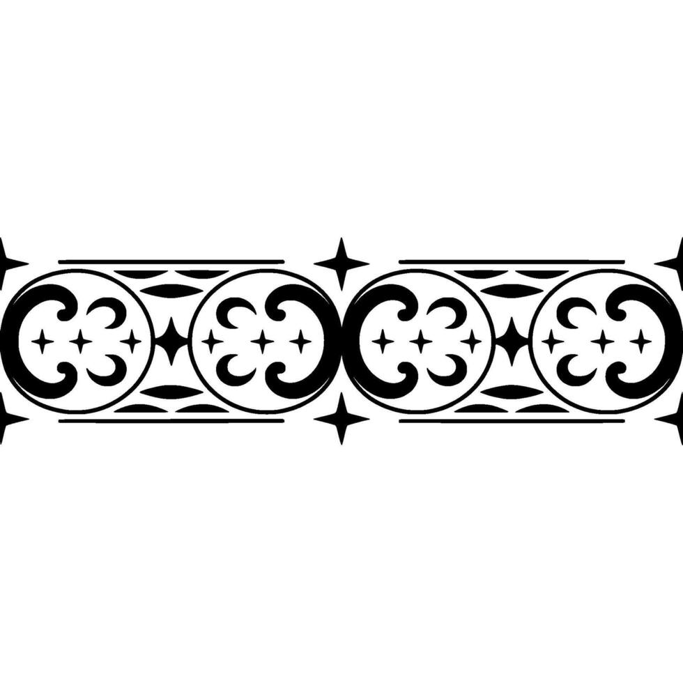 Elegant Black Ornamental Border, Vintage - Symmetrical vector