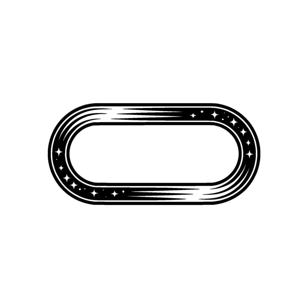 Celestial Oval, Vintage Starburst vector