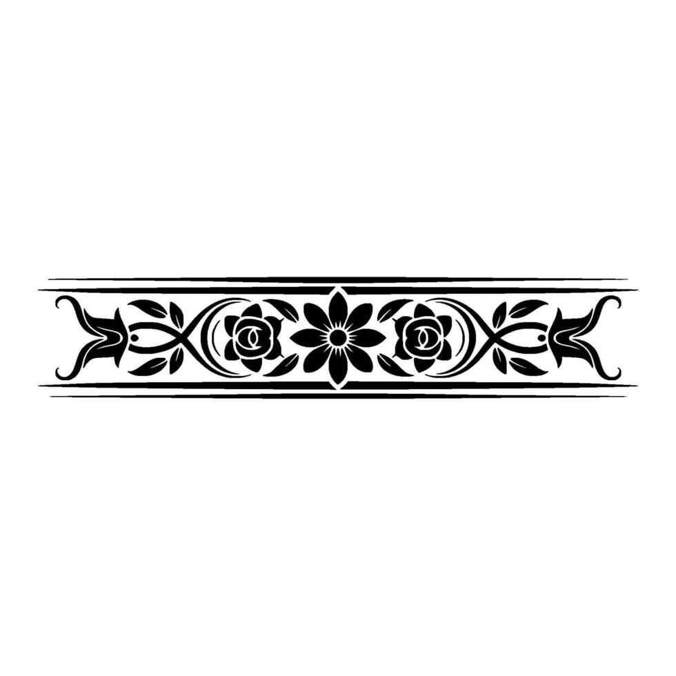 Elegant Floral Border, Vintage Element, alternate version 100 vector