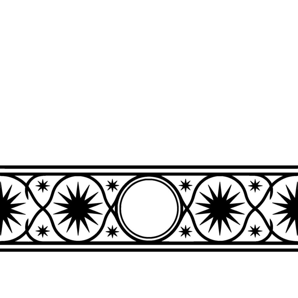 Geometric Star Border, Vintage , Minimalist Pattern vector