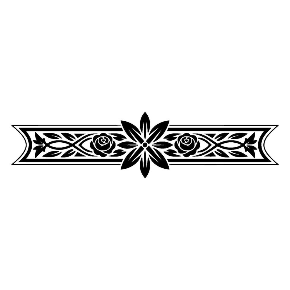 Elegant Floral Border, Vintage , Decorative Element, alternate version 398 vector