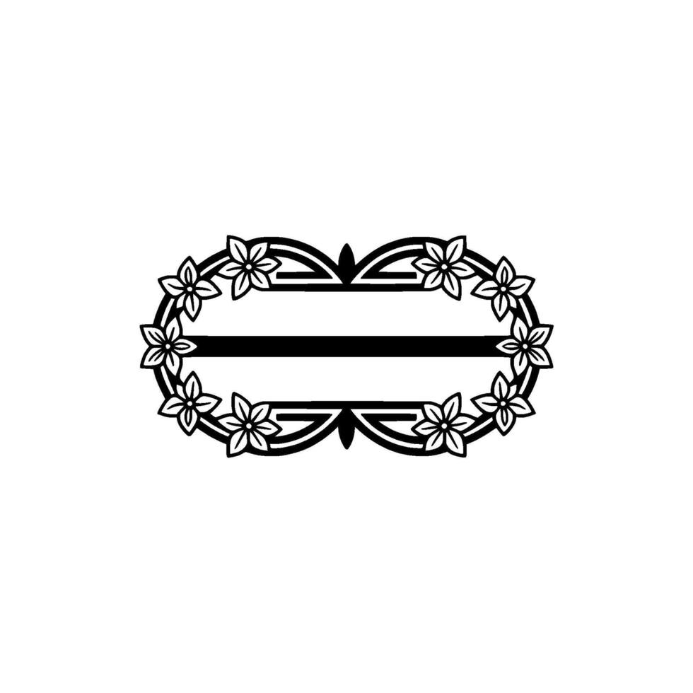 Elegant Floral Frame, Vintage , Minimalist Ornament, Monochromatic vector