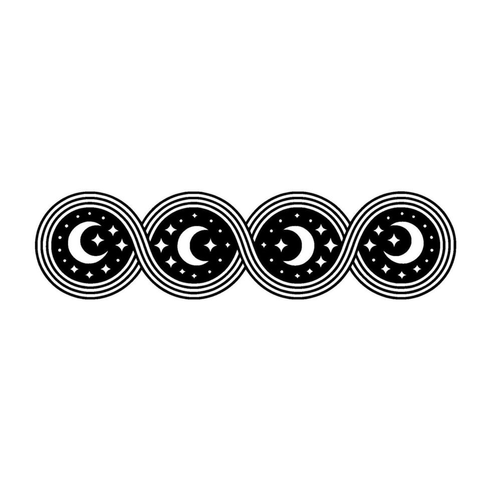 Celestial Circle Pattern, Minimalist Moon vector