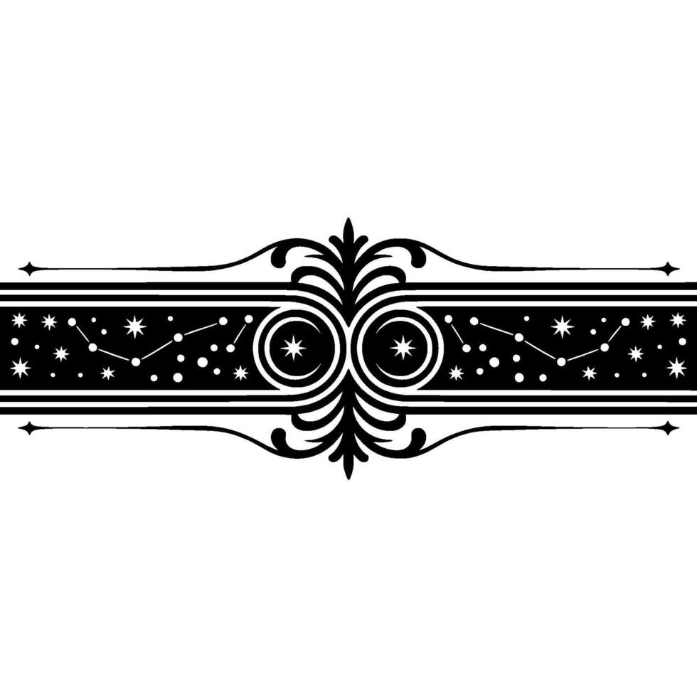 Elegant Starburst Border, Vintage Decorative Element, Ornamental vector
