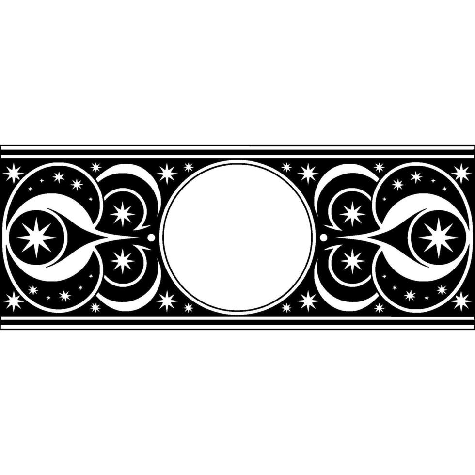 Ornate Celestial Border, Vintage , Decorative Element vector