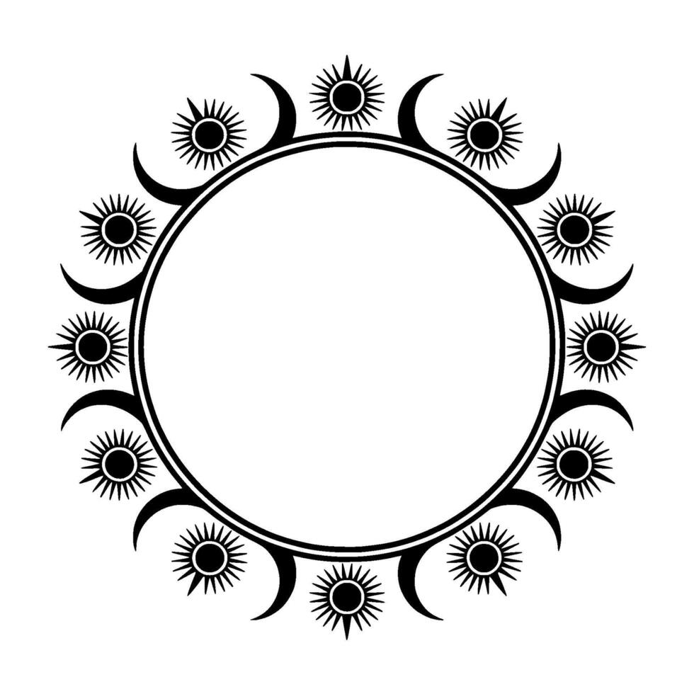 Celestial Cycle Minimalist Moon Sun Frame vector