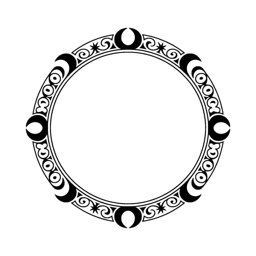 Celestial Circle Vintage Moon Border vector