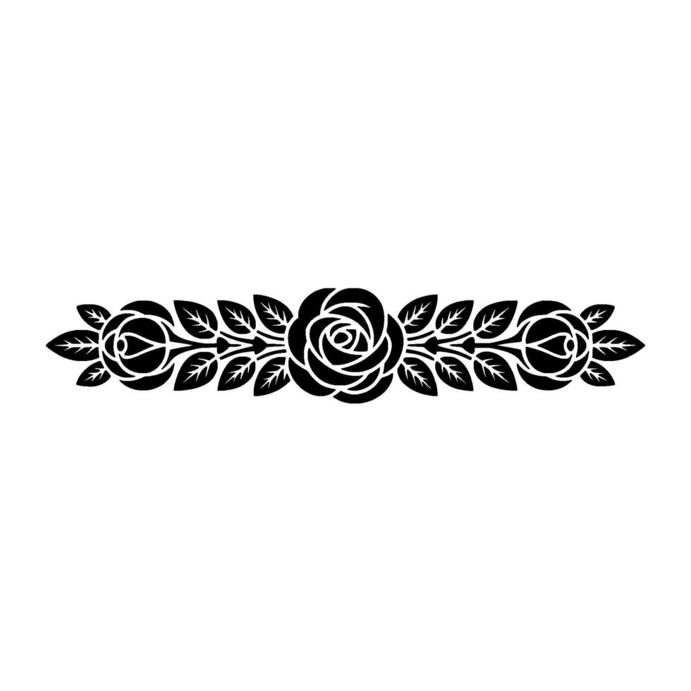 Elegant Floral Border, Vintage Style, Decorative Element - Roses vector