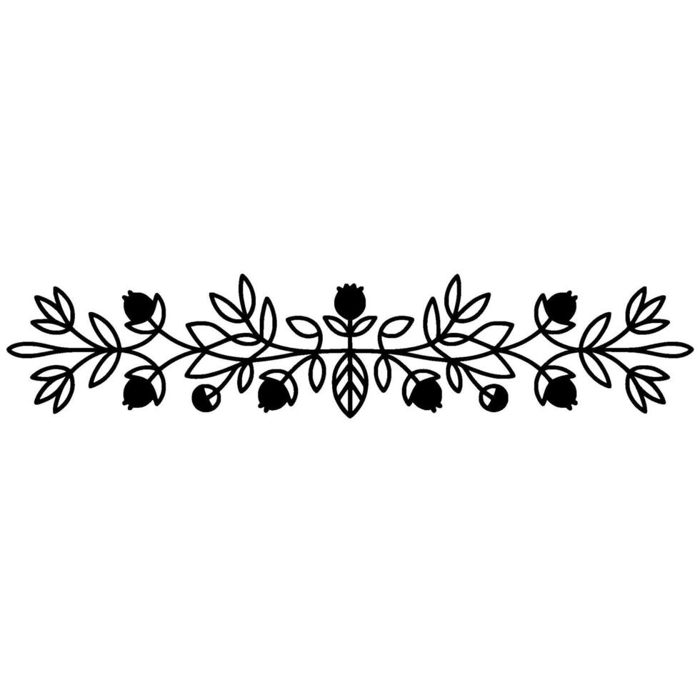Elegant Botanical Border, Minimalist - Illustration vector