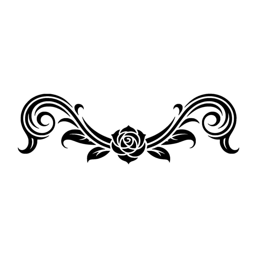 Elegant Rose Border, Vintage Decorative Element, Swirls vector