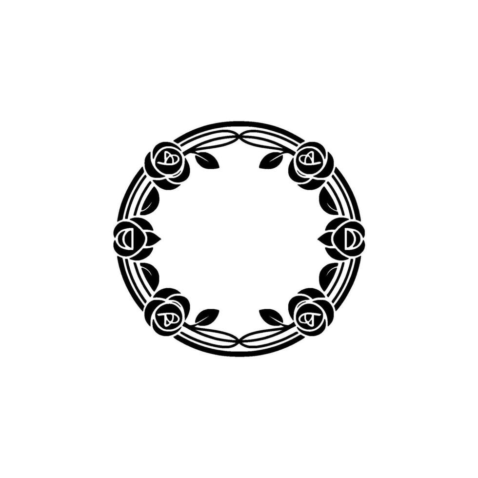 Elegant Floral Border, Art Nouveau , Vintage Ornamentation, Wreath vector