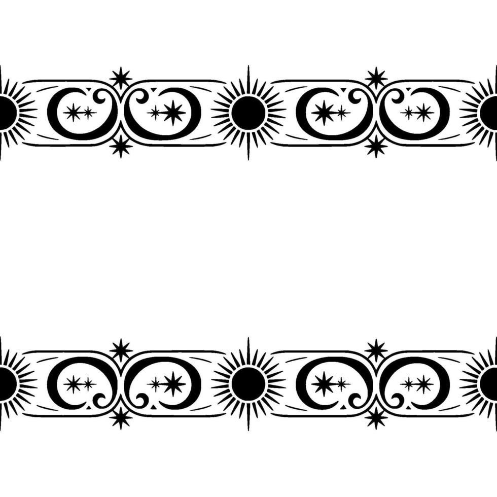 Intricate Black Ornamental Border, Vintage Style, Stylized vector