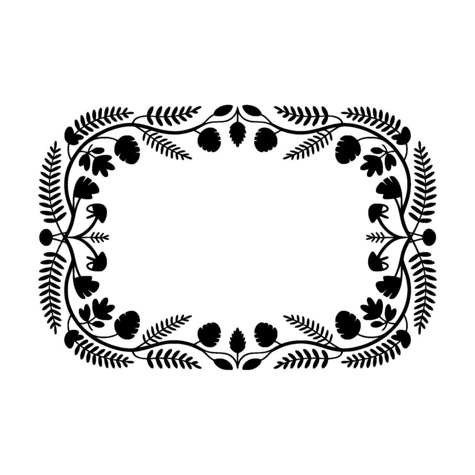 Elegant Botanical Frame, Vintage Style, Decorative Border - Illustration vector