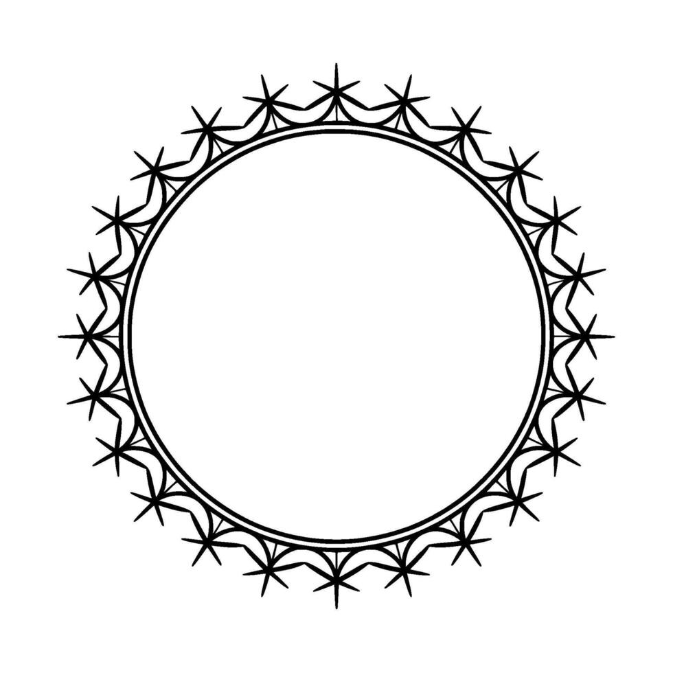 Elegant Starburst Circle Frame, Minimalist vector