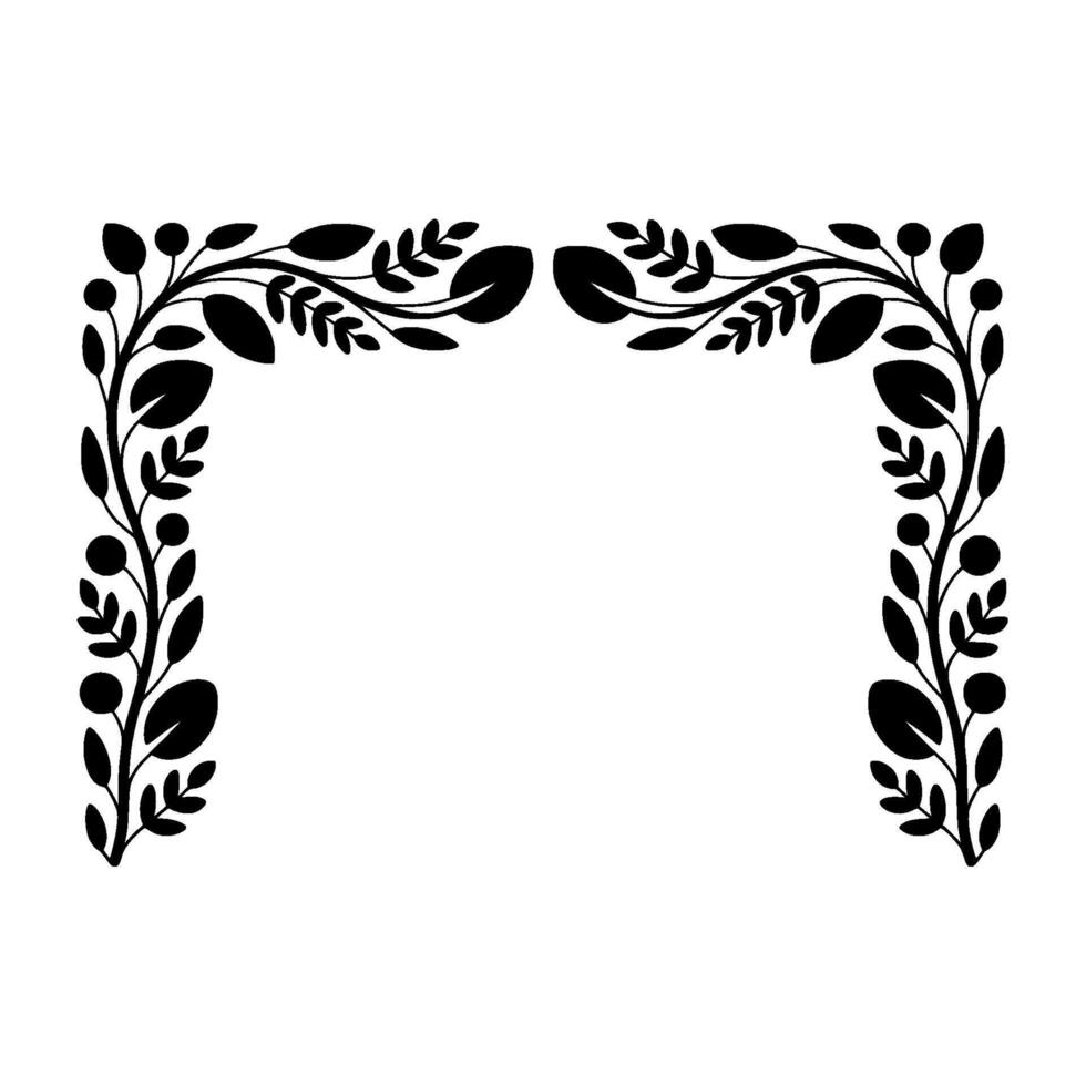 Elegant Botanical Frame, Vintage Style - Foliage vector