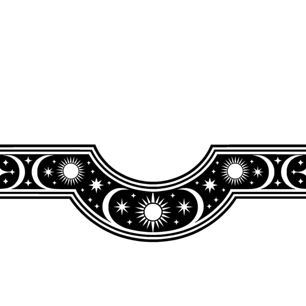 Celestial Border, Vintage Cosmos, Symbolic vector