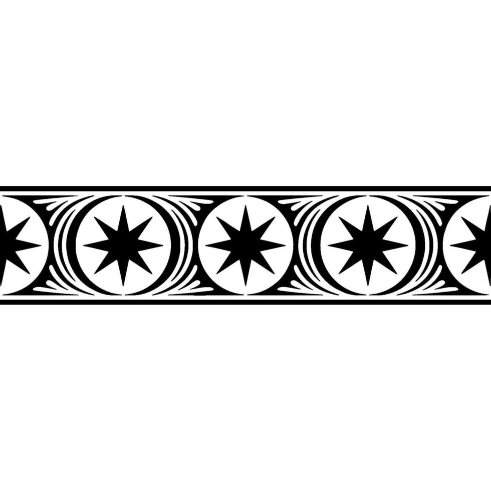 Stylized Star Border, Geometric Ornamentation vector
