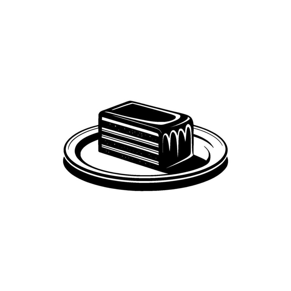 Layered Dessert , Minimalist Black White vector