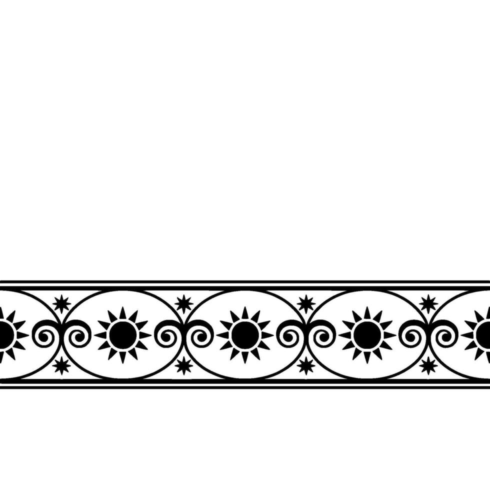 Elegant Black Star Swirl Border vector