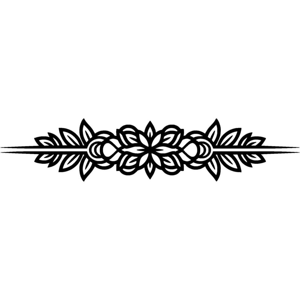 Elegant Floral Divider, Vintage Style Border, Ornamental vector