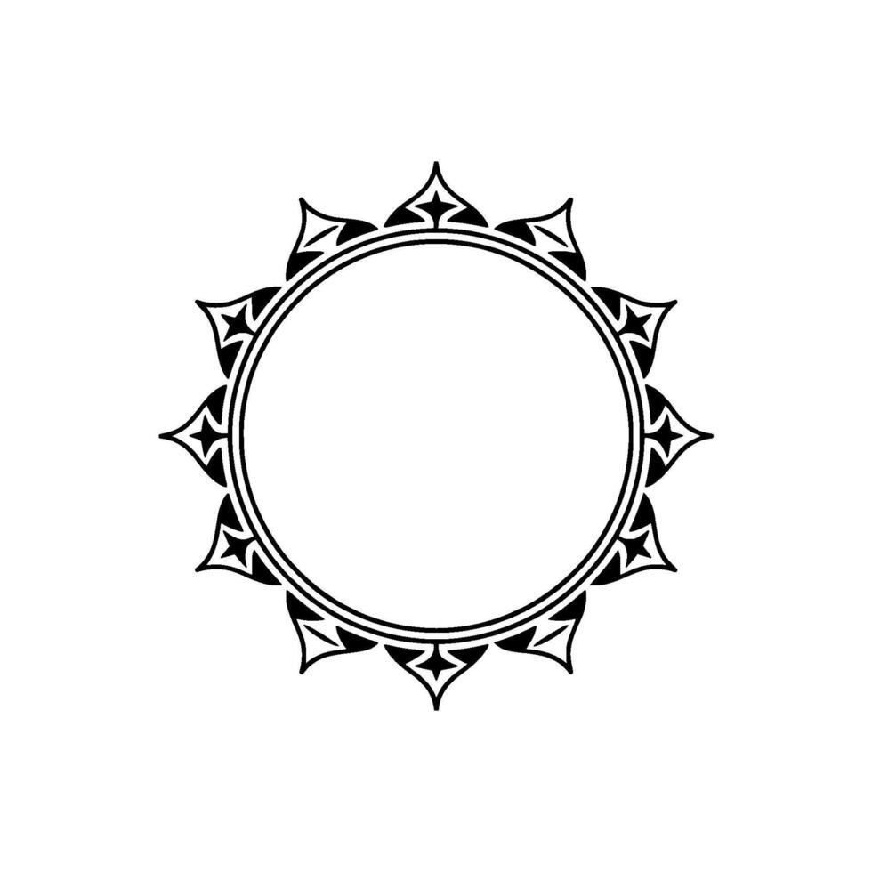 Intricate Circular Frame, Stylized Ornamentation, Minimalist vector