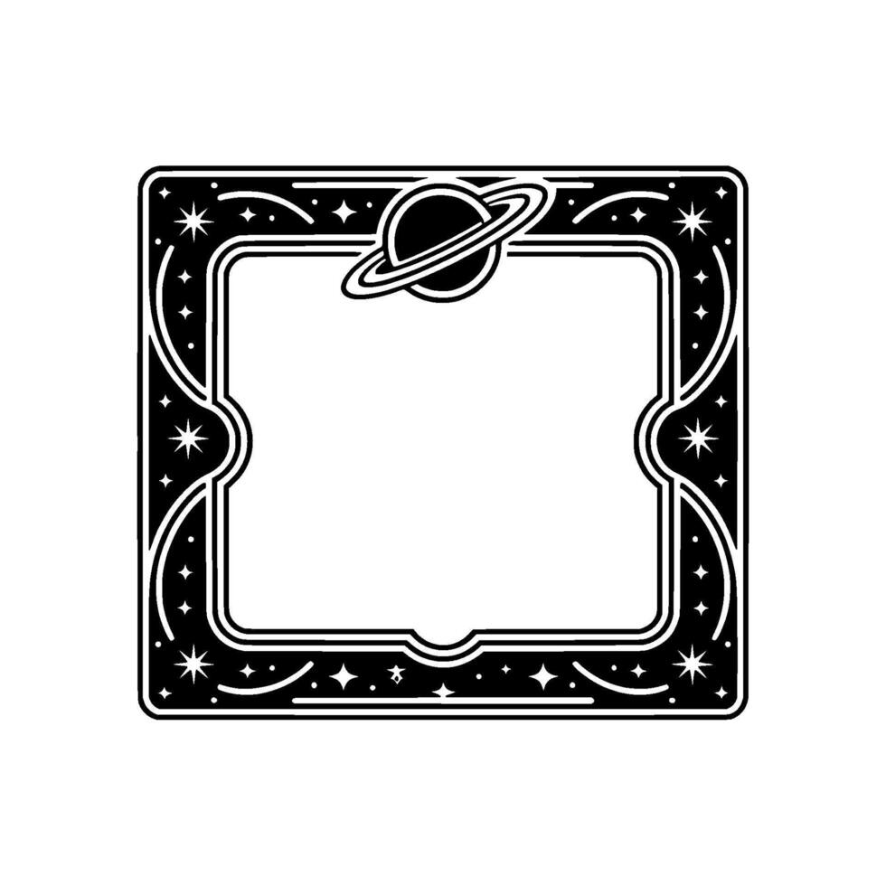 Art Deco Celestial Frame Vintage Space Illustration vector
