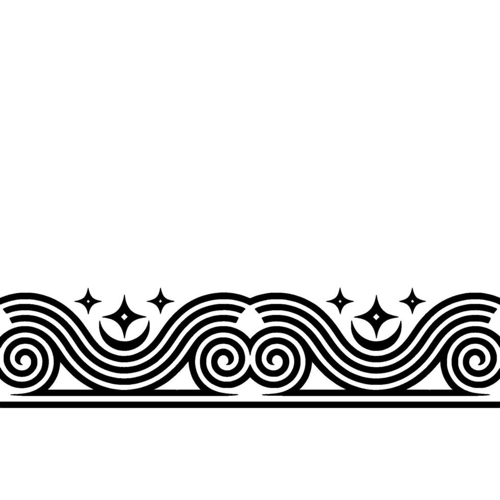 Stylized Wave Border, Elegant Deco vector