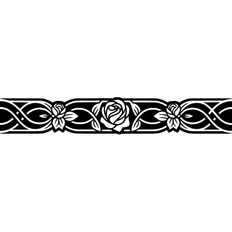 Intricate Celtic Rose Border, Vintage Decorative Element vector