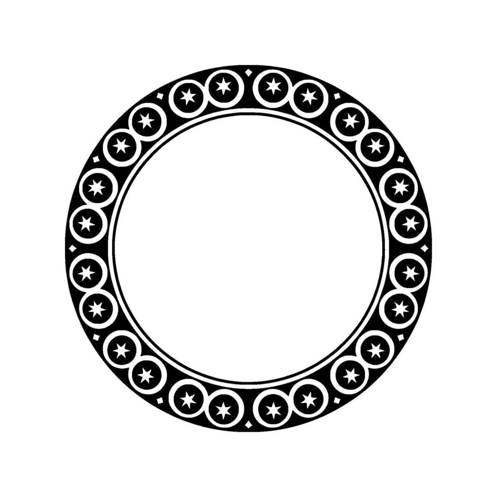 Stylized Star Border, Minimalist Circle vector