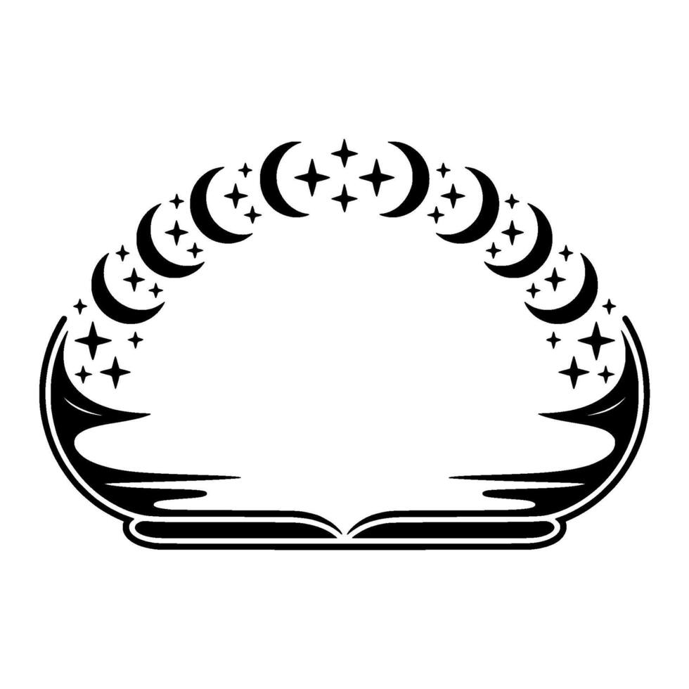 Celestial Cycle Lunar Halo with Tribal Framing vector