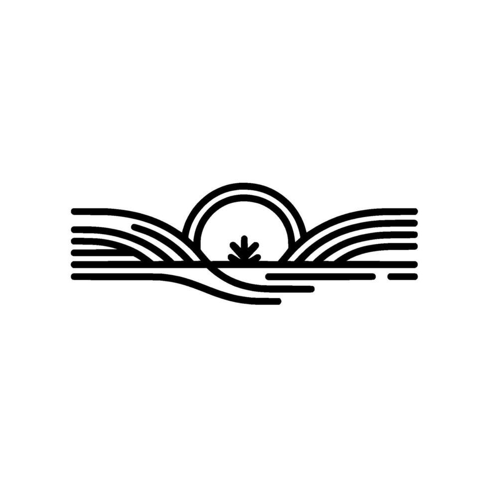 Minimalist Horizon Line, Serene Sunrise vector