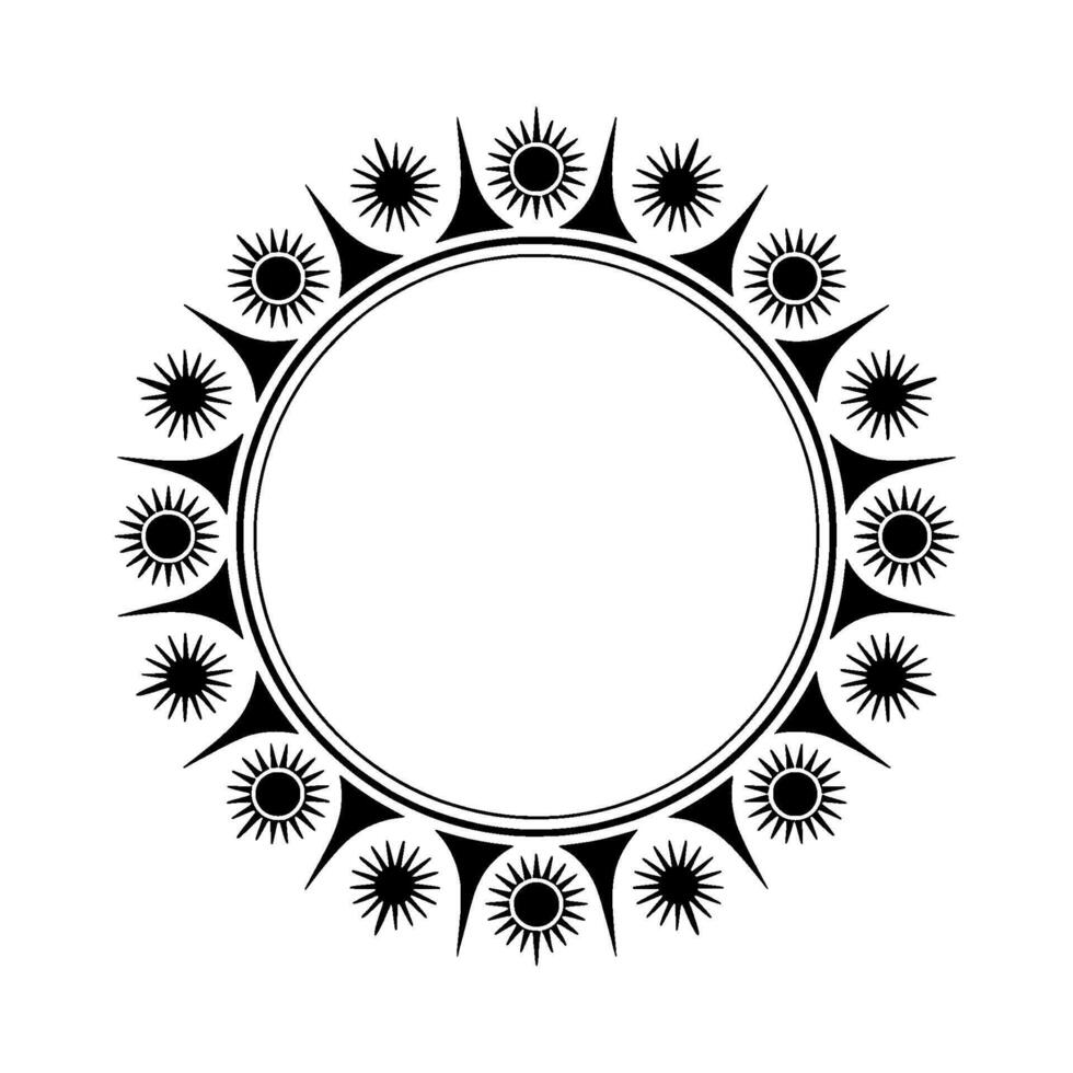Celestial Circle Stylized Sun Motif, Minimalist vector
