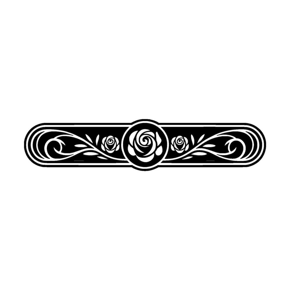 Elegant Floral Border, Vintage Element, Style vector