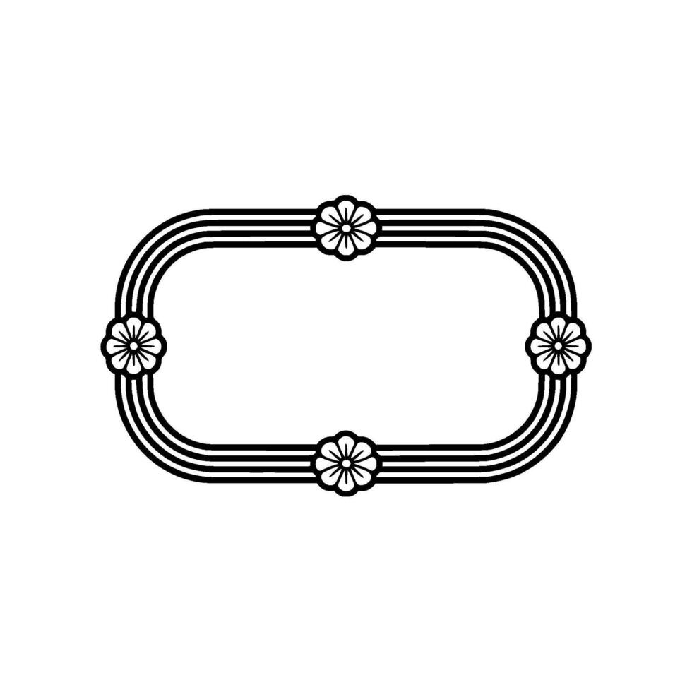 Elegant Floral Frame, Minimalist - Ornament vector
