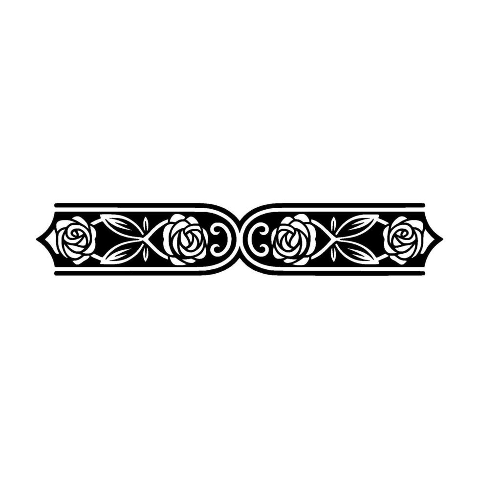 Intricate Celtic Rose Border, Vintage Element - Symmetrical vector