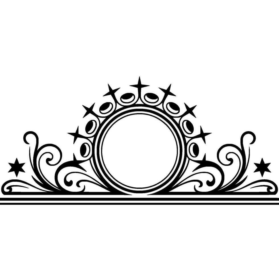 Elegant Celestial Border, Vintage Element vector