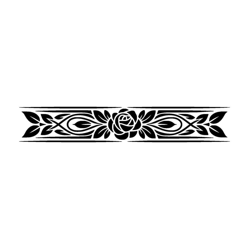 Elegant Black Floral Border, Vintage Element, alternate version 57 vector