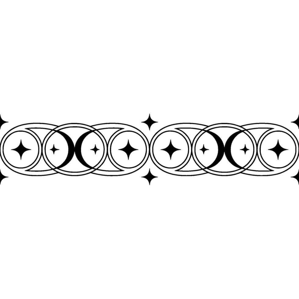 Celestial Border Ornate Moon Star, Ornament vector