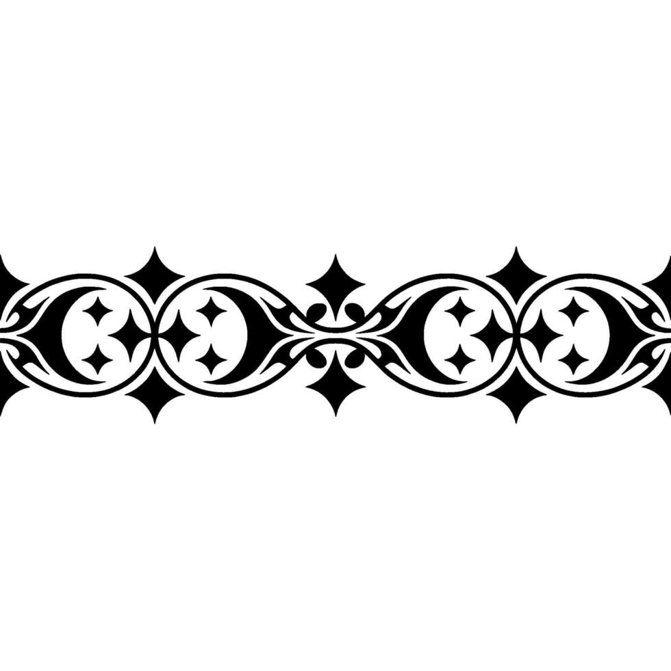 Intricate Black Floral Border, Vintage - Art vector
