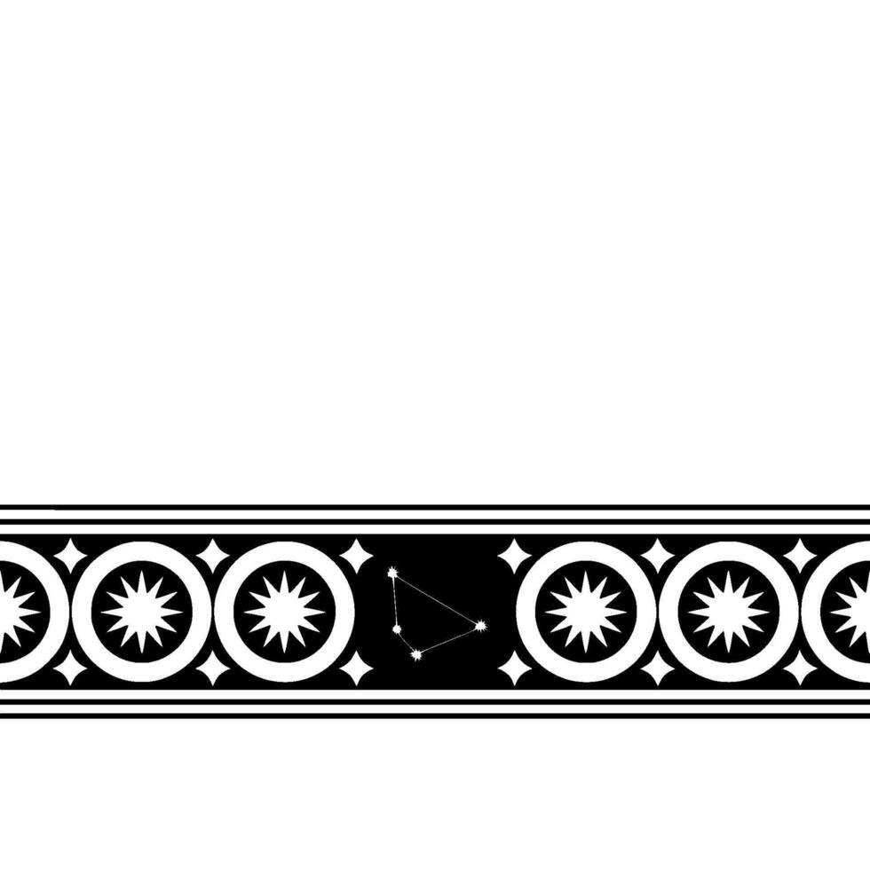Geometric Celestial Border, Vintage , Minimalist Aesthetic vector